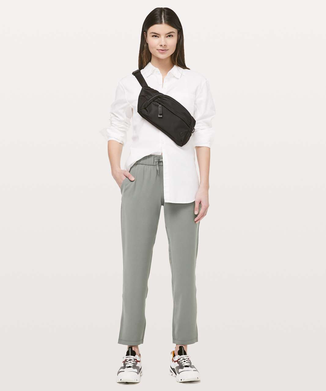 Lululemon On the Fly 7/8 Pant *Woven - Grey Sage - lulu fanatics