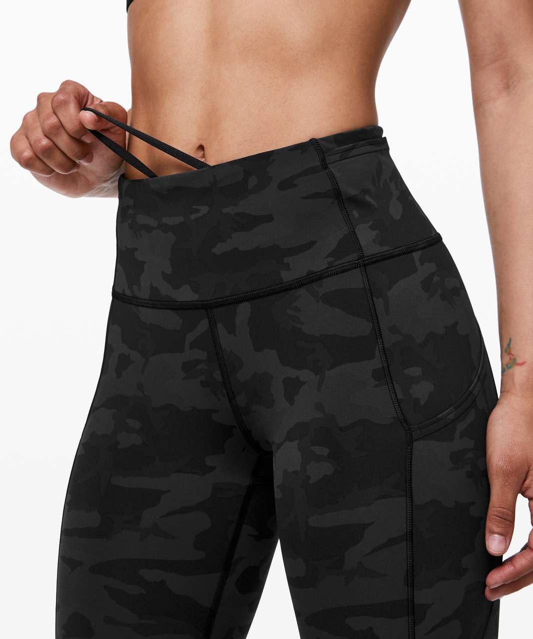 Lululemon Fast and Free Crop II 19 *Nulux - Incognito Camo Multi Grey -  lulu fanatics