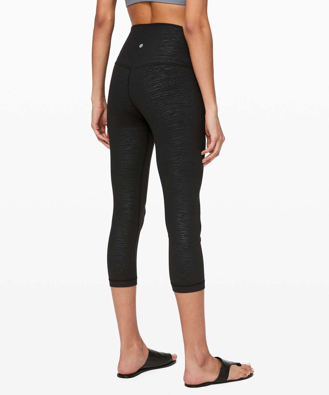 Lululemon Align Crop 21 *Cross Waist - Black - lulu fanatics