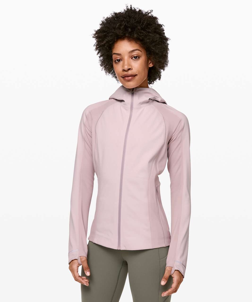 NEW Women Lululemon Cross Chill Jacket RepelShell Pink Taupe Size