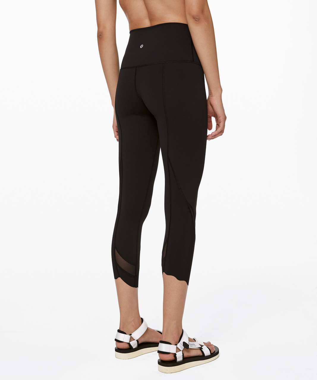 Lululemon Wunder Under Crop II (Roll Down) - Gingham Luon White Black - lulu  fanatics