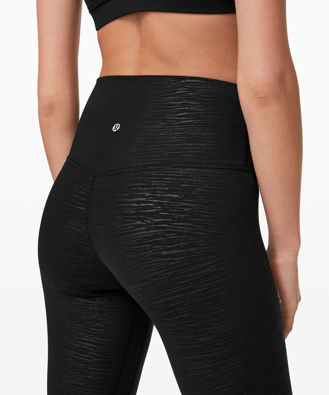 NEW Women Lululemon Align Pant 25 Lattice Work Emboss Black Size 2