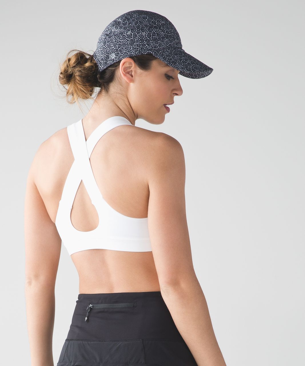 Lululemon Race To Place Run Hat 2.0 - Freckle Flower Black White / Black