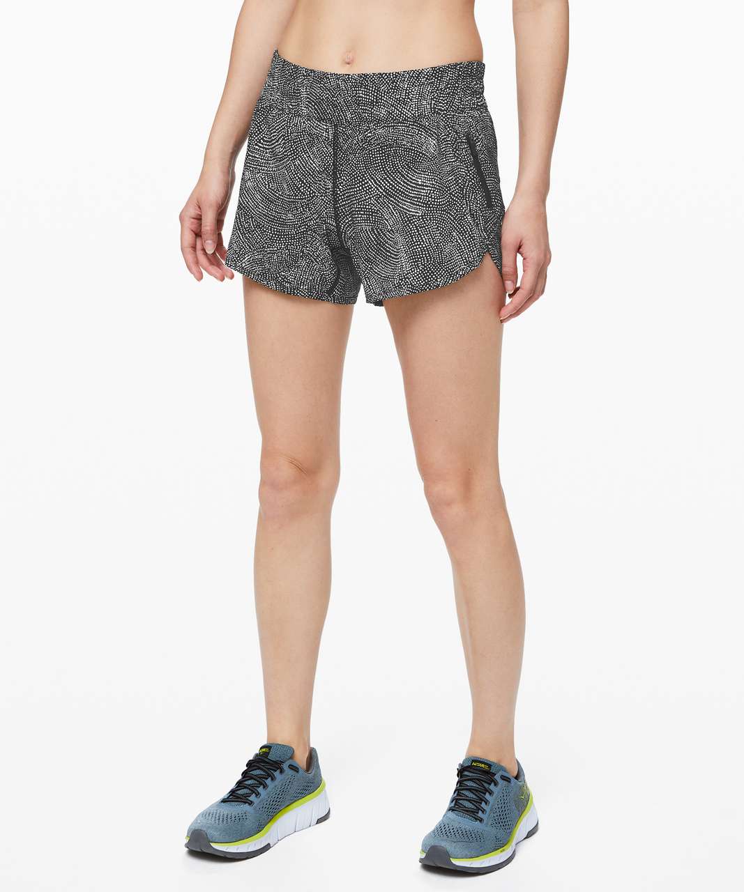 Lululemon Tracker Short V *4" - Free Spirit Alpine White Black