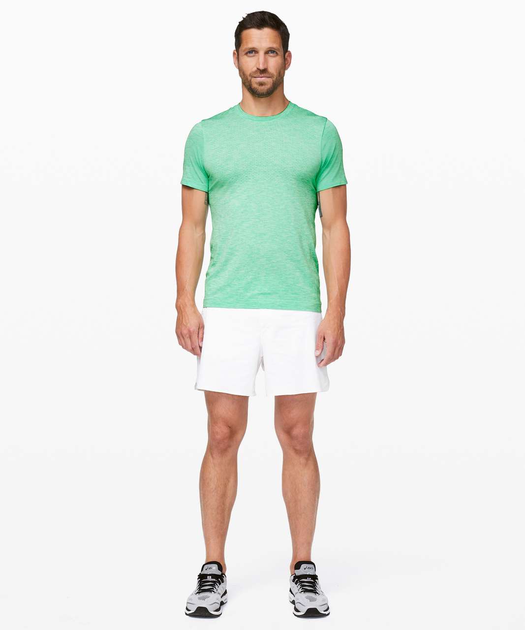 Lululemon Metal Vent Breathe Short Sleeve - Tropix Green / White