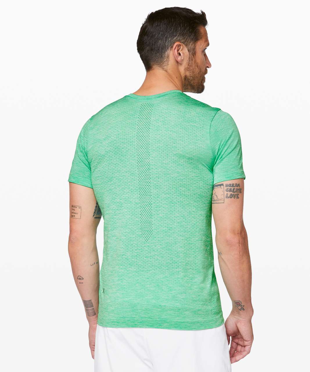 Lululemon Metal Vent Breathe Short Sleeve - Tropix Green / White