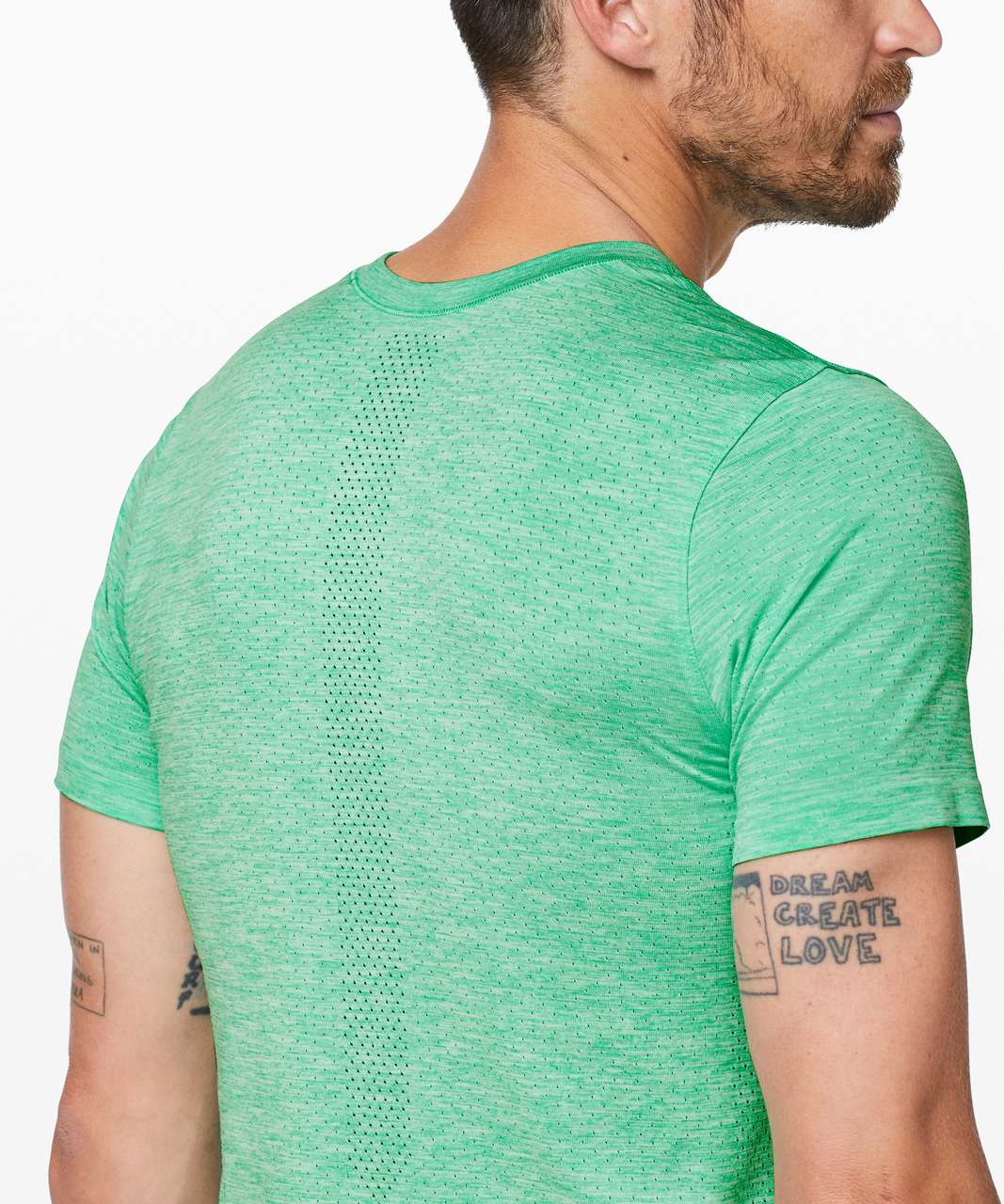 Lululemon Metal Vent Breathe Short Sleeve - Tropix Green / White