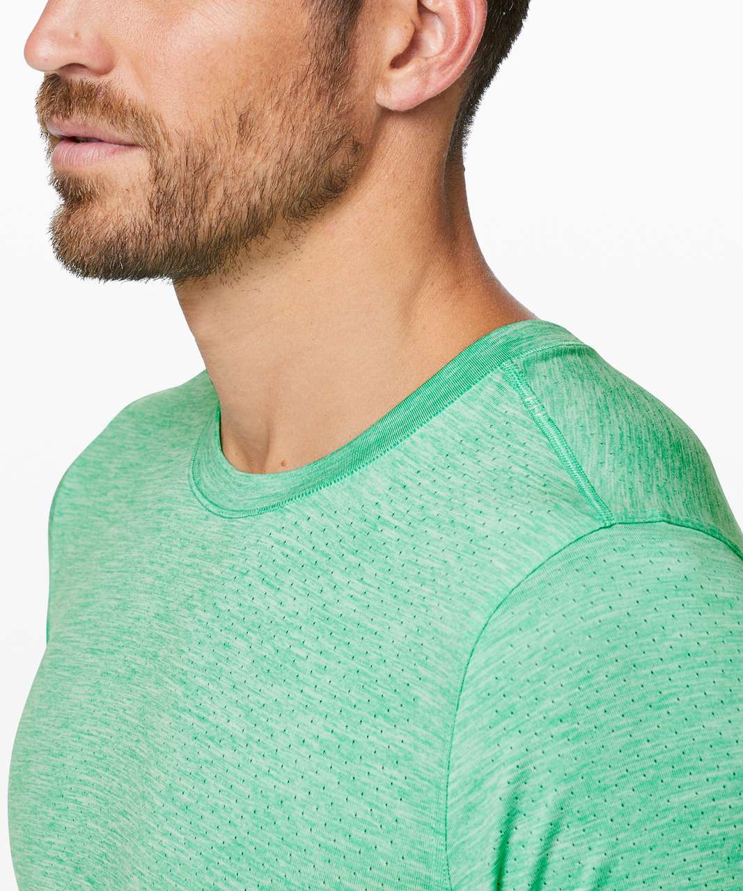 Lululemon Metal Vent Breathe Short Sleeve - Tropix Green / White