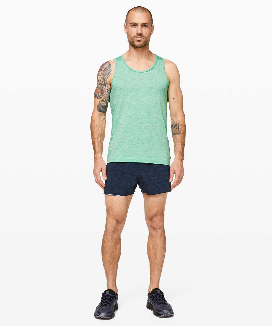 Lululemon Metal Vent Breathe Tank - Tropix Green / White - lulu fanatics