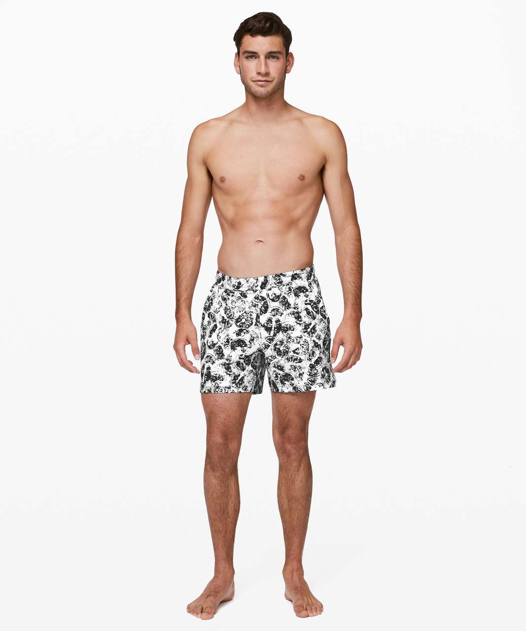 Lululemon Channel Cross Swim Short *5" - Citrus Crush White Black