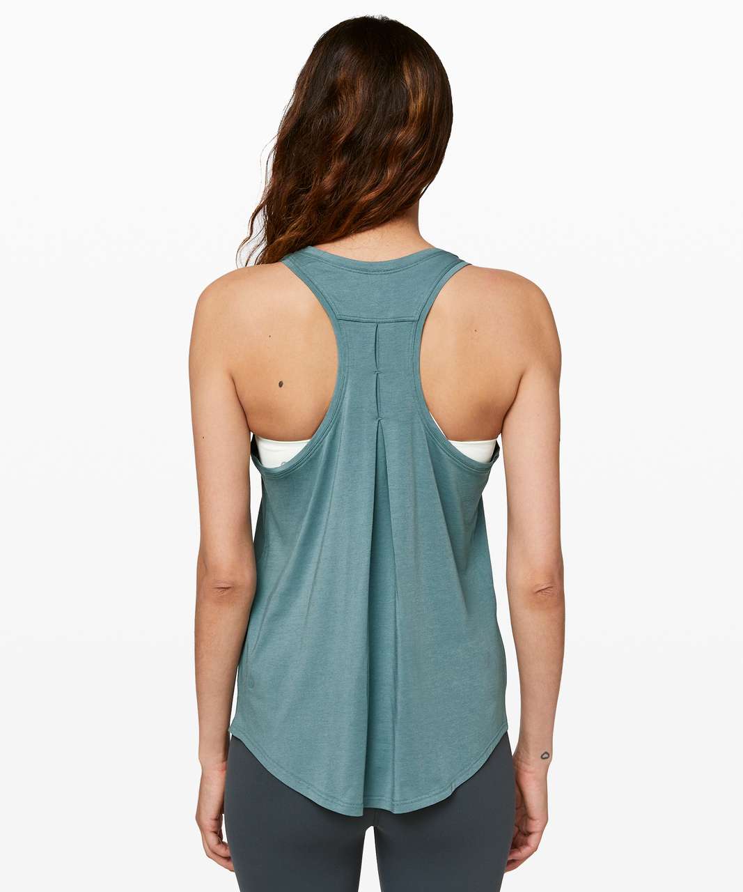 Green Pleated Tank Top