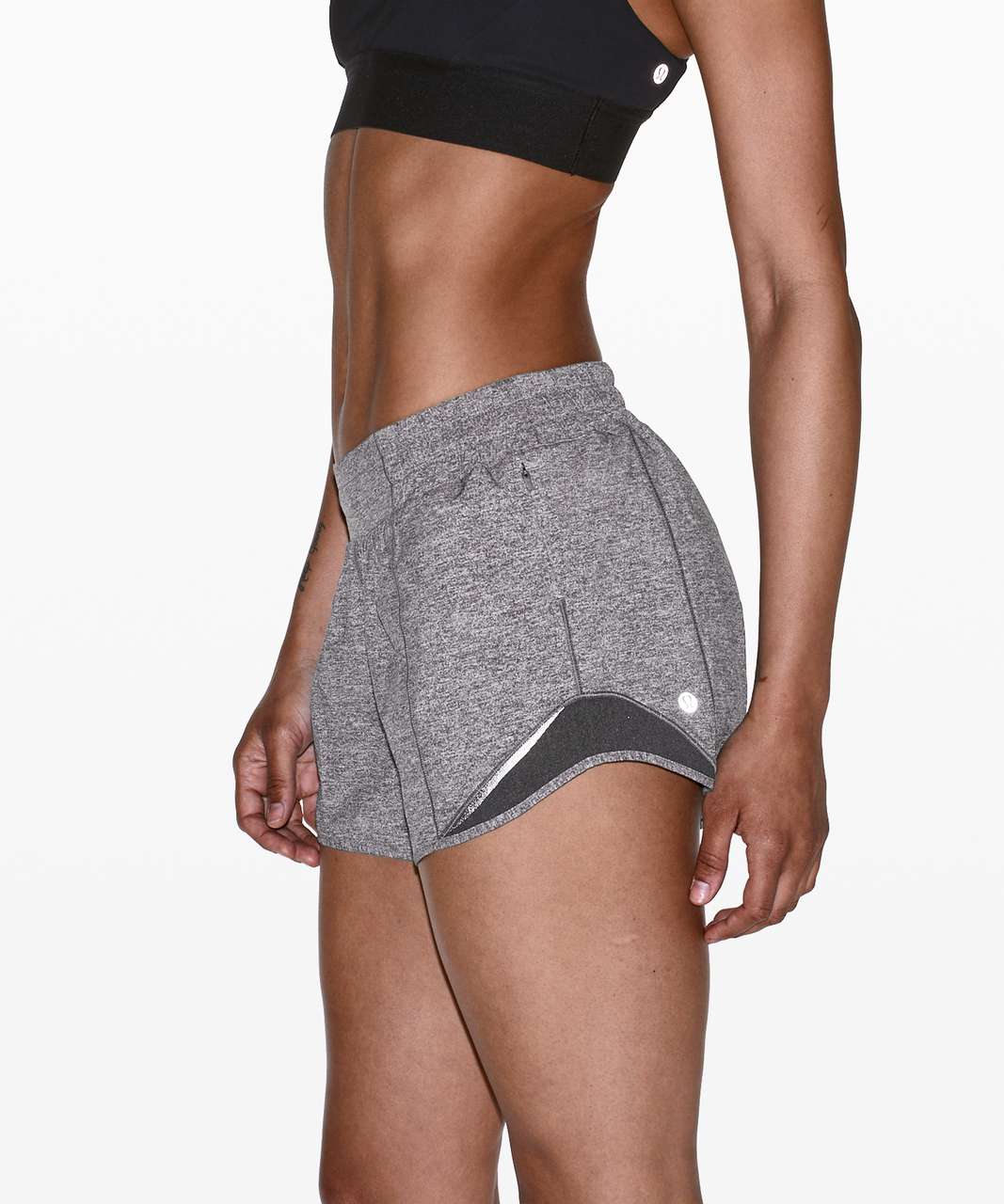 Lululemon Hotty Hot Short II *Long 4" - Heather Lux Multi Black / Heathered Black