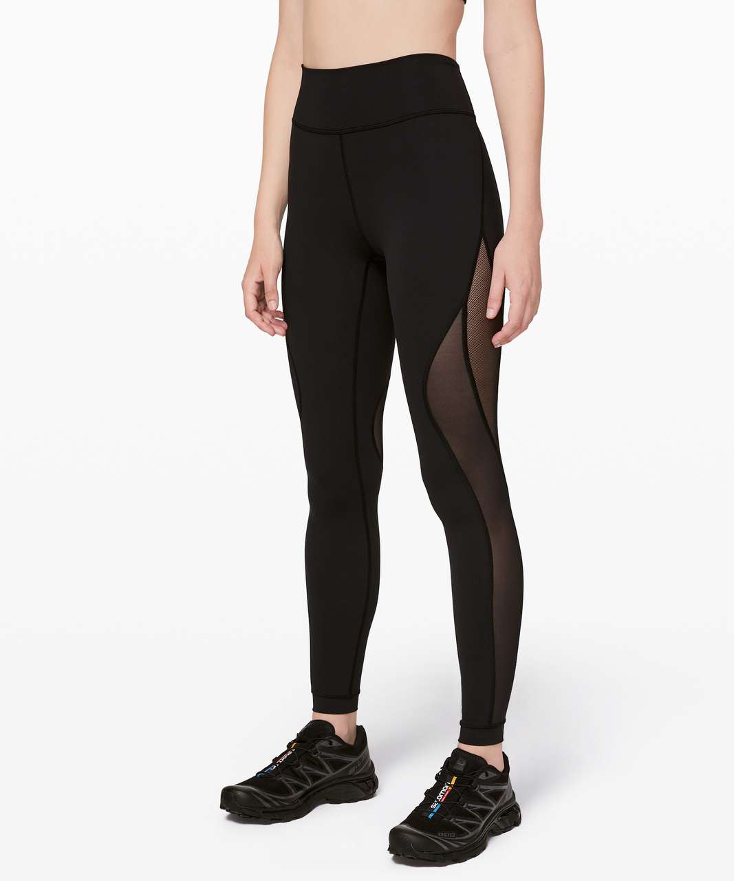 Lululemon Reveal Tight *Mesh Stripes - Black - lulu fanatics