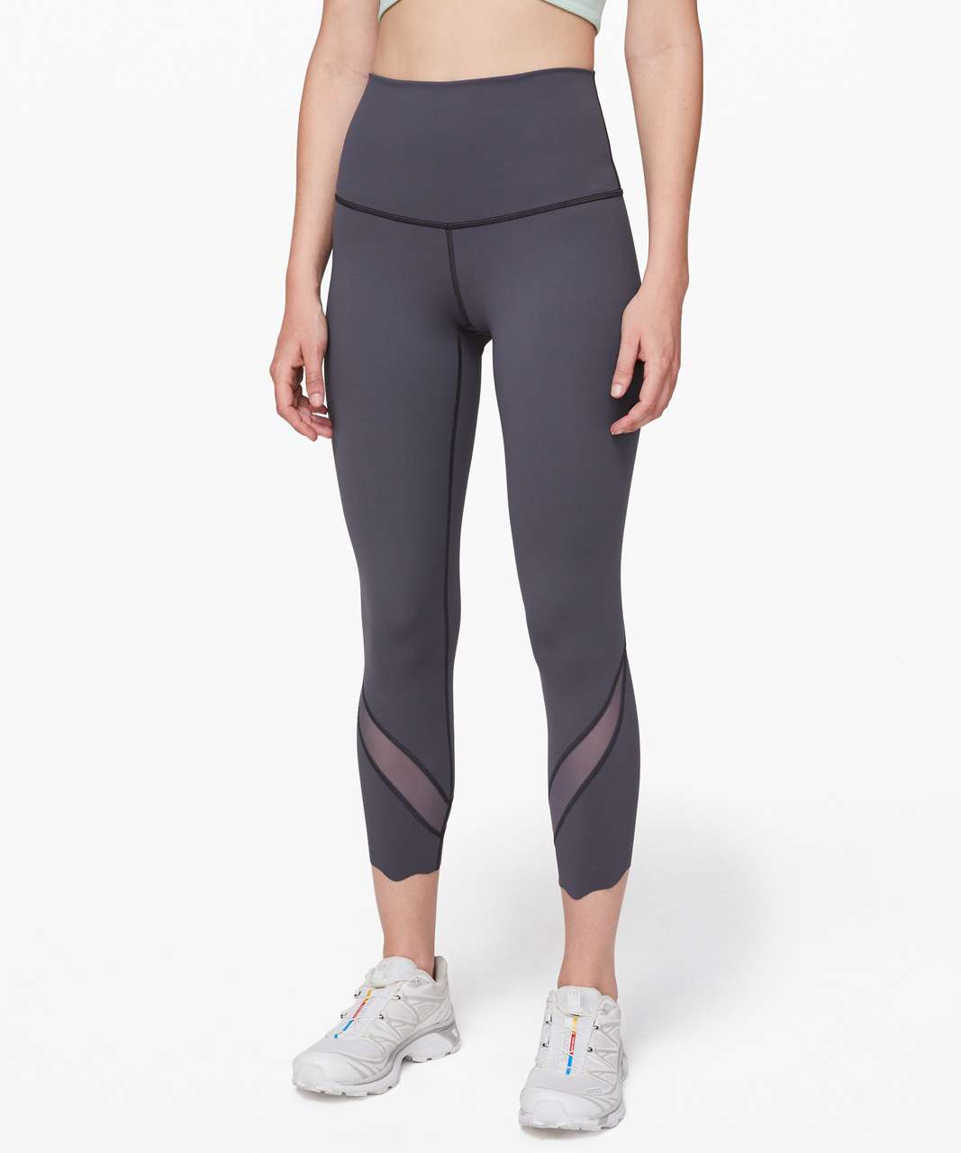 Lululemon Wunder Under Crop II *Roll Down Scallop Full-On Luxtreme 24" - Moonwalk