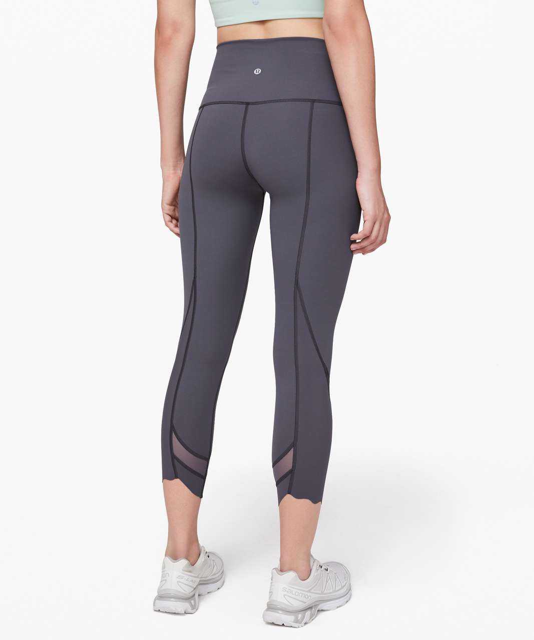 New AUTH Lululemon Wunder Under Crop High-Rise Roll Down Scallop
