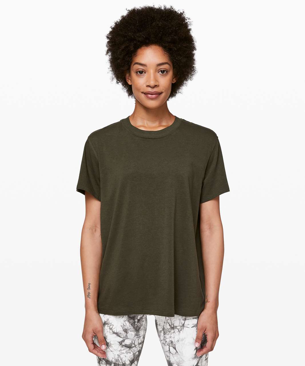 Lululemon All Yours Boyfriend Tee In Dark Olive