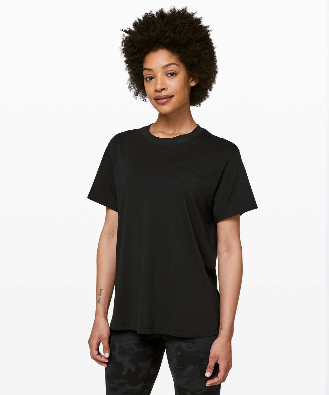 Lululemon All Yours Boyfriend Tee - Black - lulu fanatics