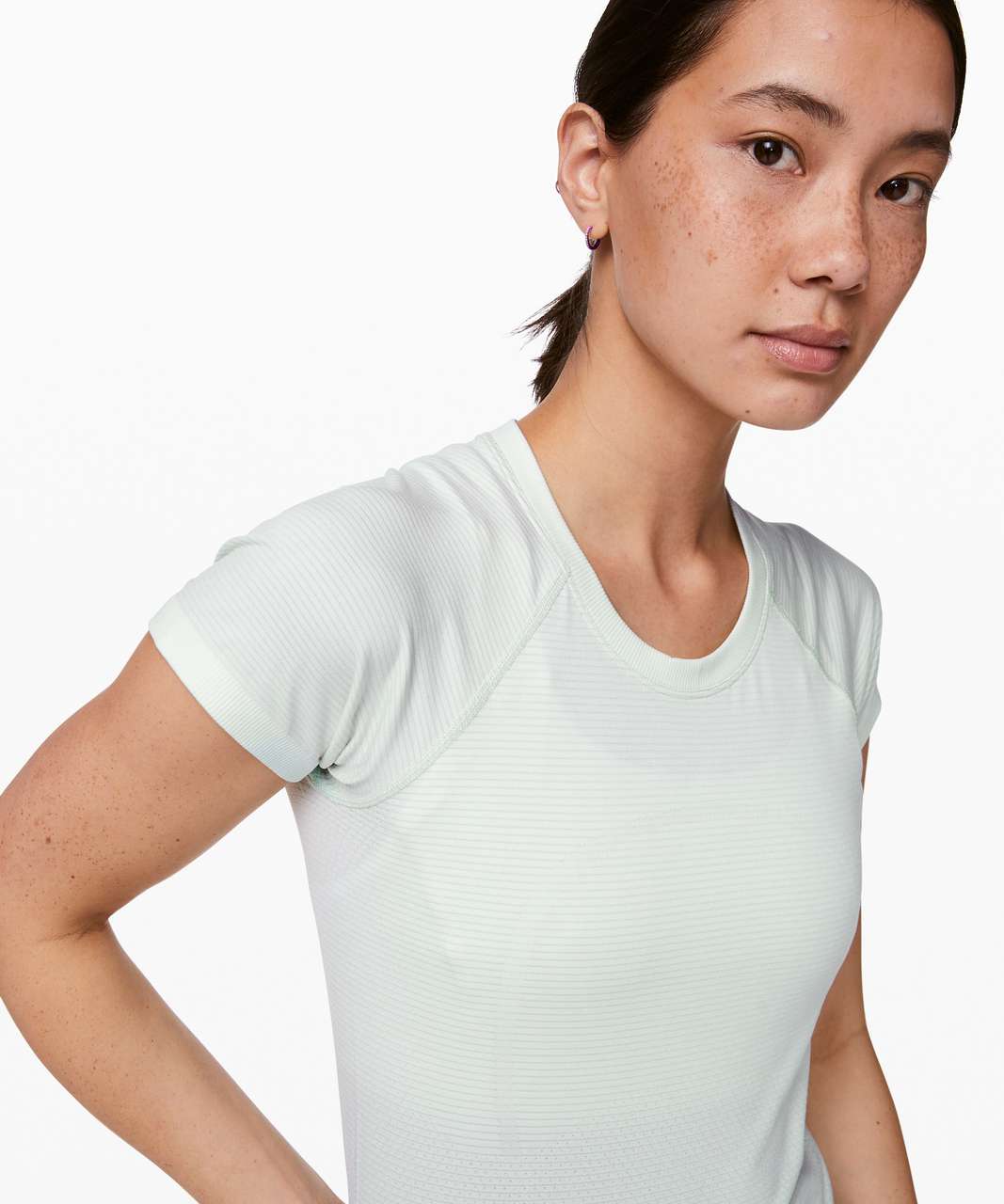 Lululemon Swiftly Speed Short Sleeve - Polar Ice / White / Blue