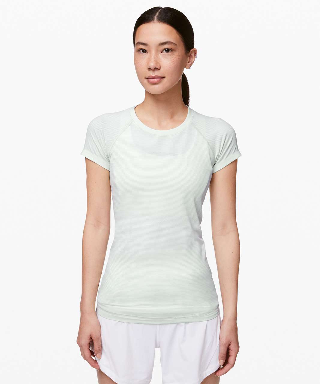 Lululemon Swiftly Speed Short Sleeve - Polar Ice / White / Blue