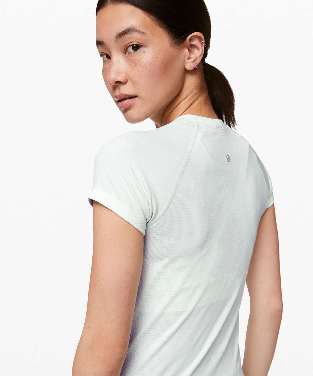 Lululemon Swiftly Speed Short Sleeve - Polar Ice / White / Blue