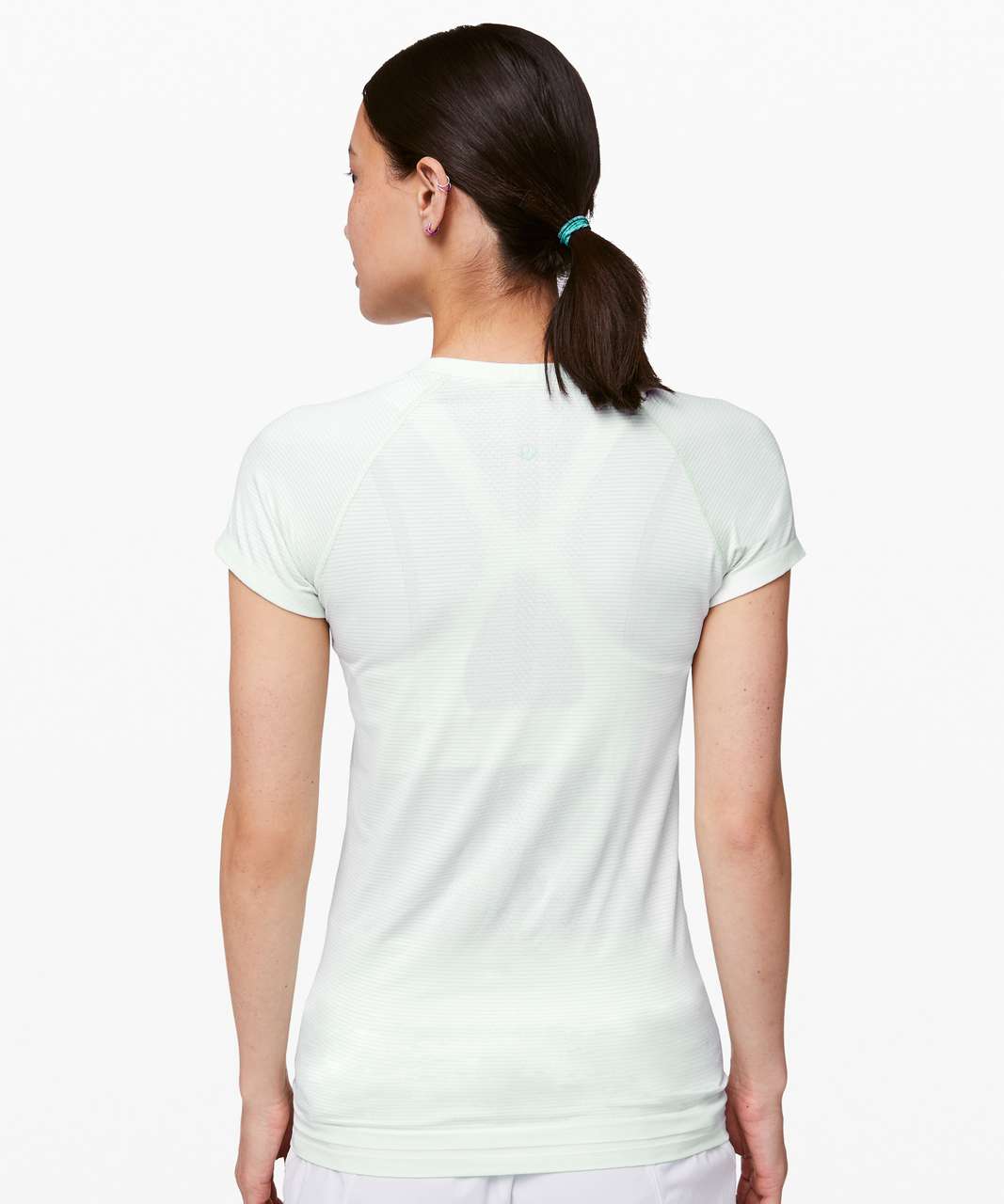 Lululemon Swiftly Speed Short Sleeve - Polar Ice / White / Blue