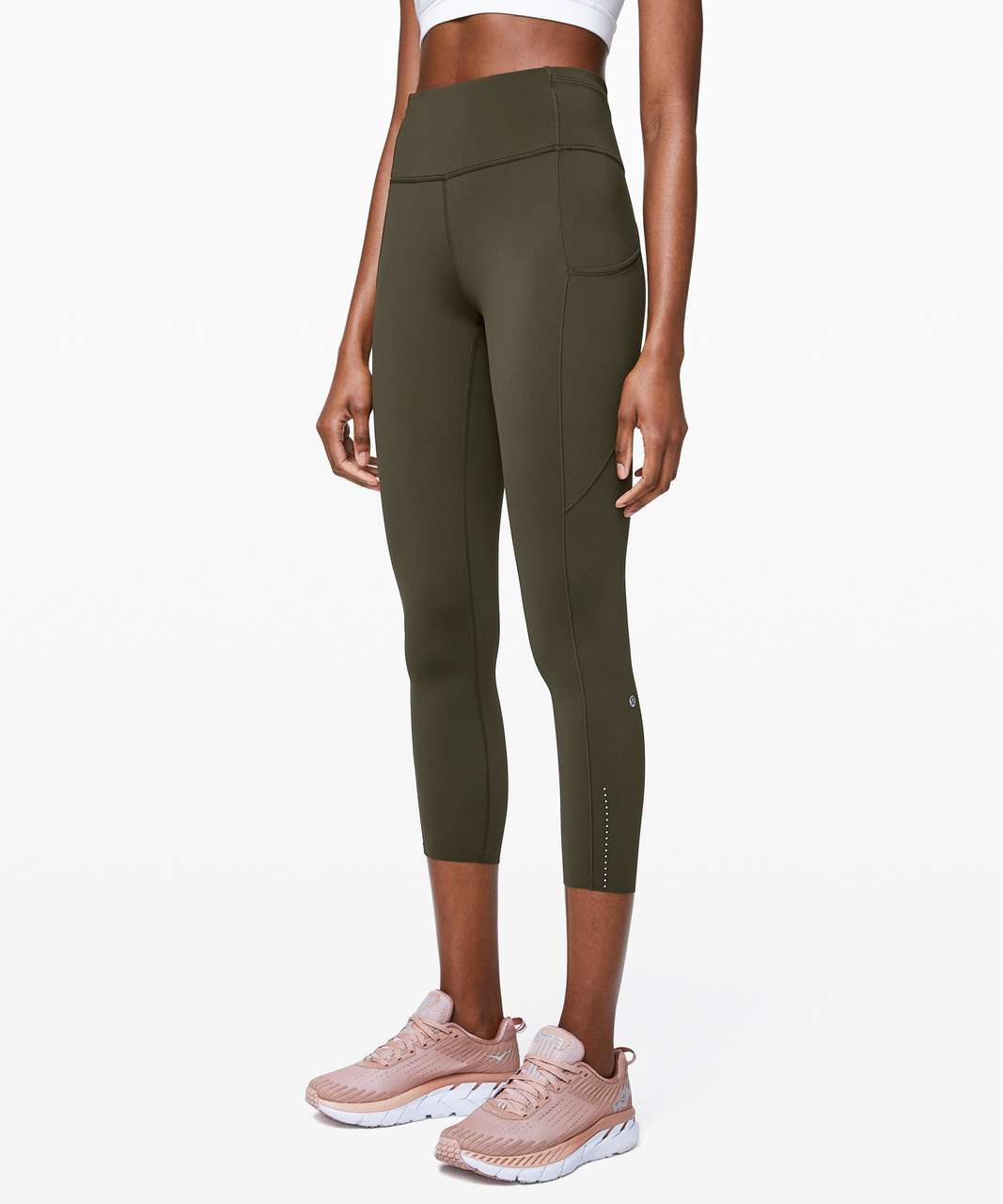 NWT Lululemon Fast Free High-Rise Legging Crop 19 Size 6 Dark Olive Green  Nulux