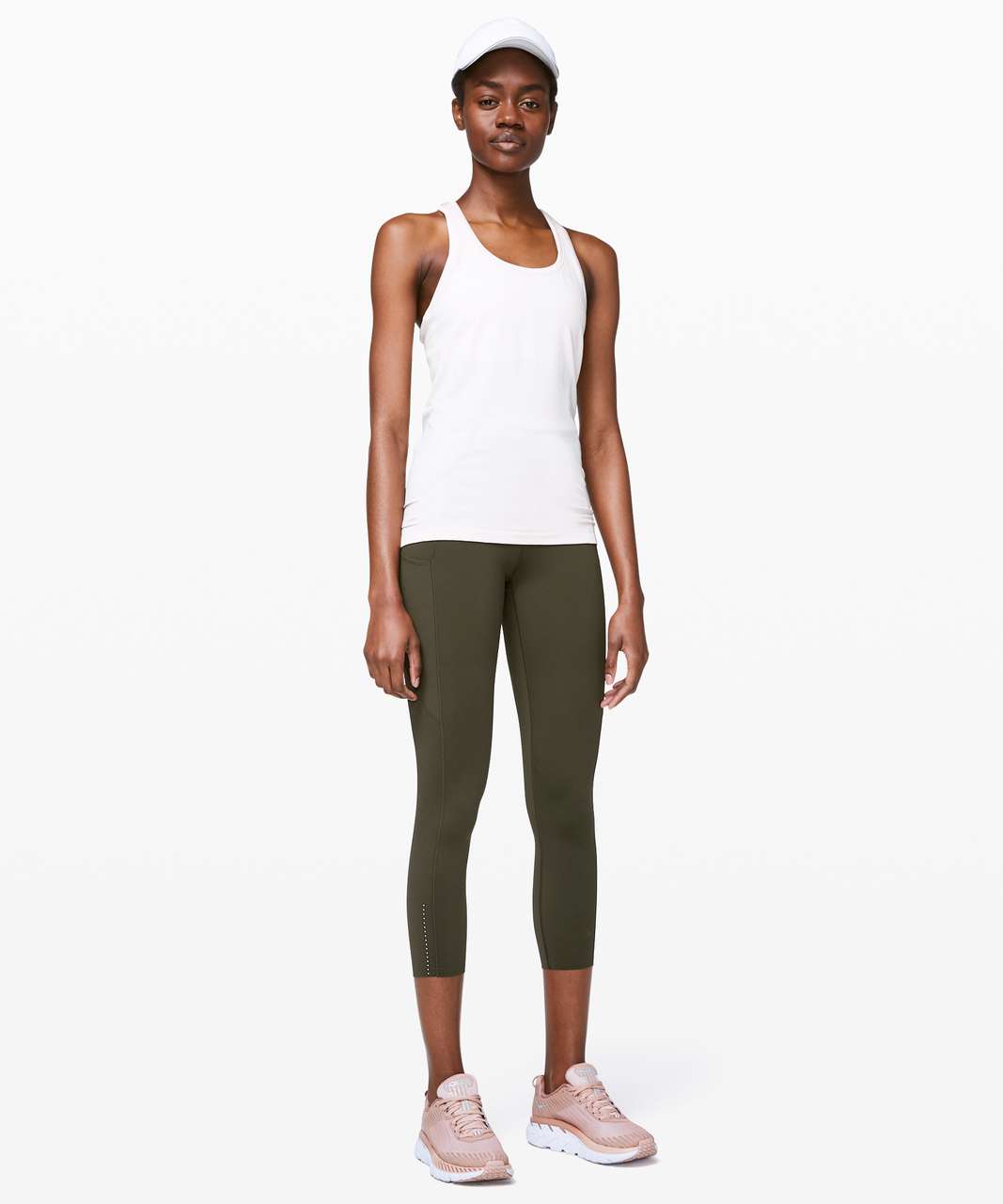 Lululemon Fast and Free High-Rise Crop 23" - Dark Olive