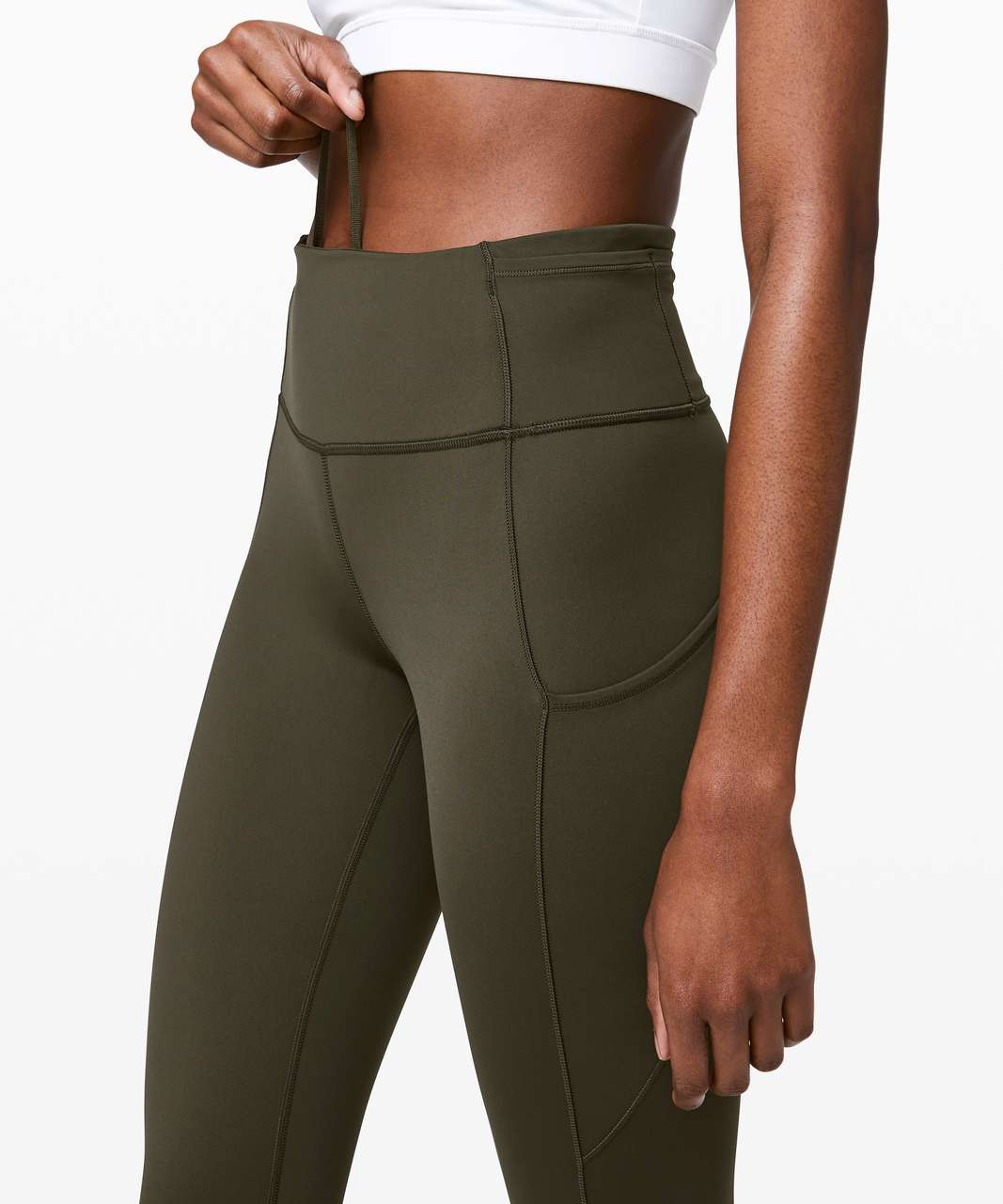 Lululemon Fast and Free High-Rise Crop 23" - Dark Olive