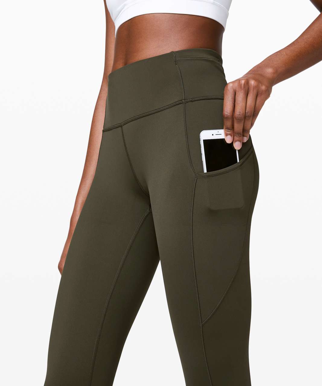 Lululemon Fast and Free High-Rise Crop 23" - Dark Olive