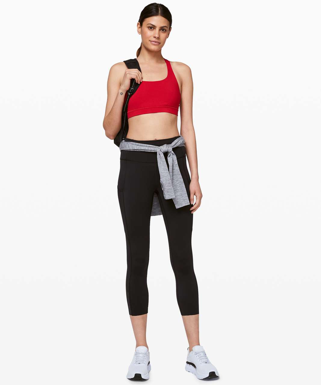 Lululemon Fast and Free High-Rise Crop 23 - Black - lulu fanatics