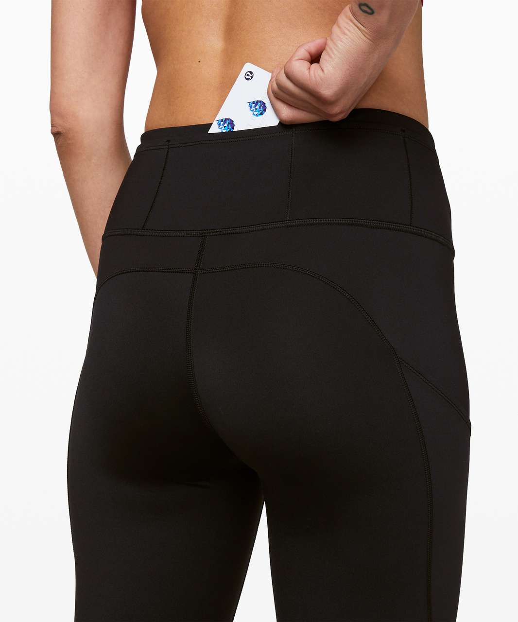 LULULEMON CROP LEGGINGS Size 2 Side & Zipper Back Pockets Black Yoga  Activewear £29.76 - PicClick UK