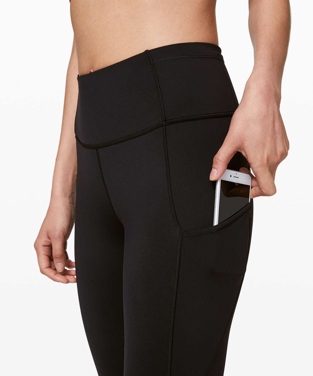 Lululemon Fast and Free Reflective High-Rise Crop 23 Pockets *Updated -  Black - lulu fanatics