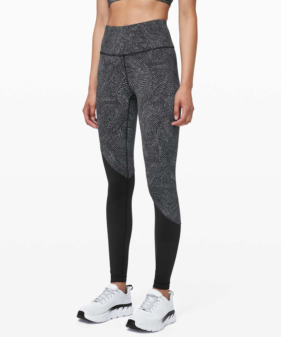 Lululemon Speed Wunder Tight *Asym - Free Spirit Ice Grey Black / Black