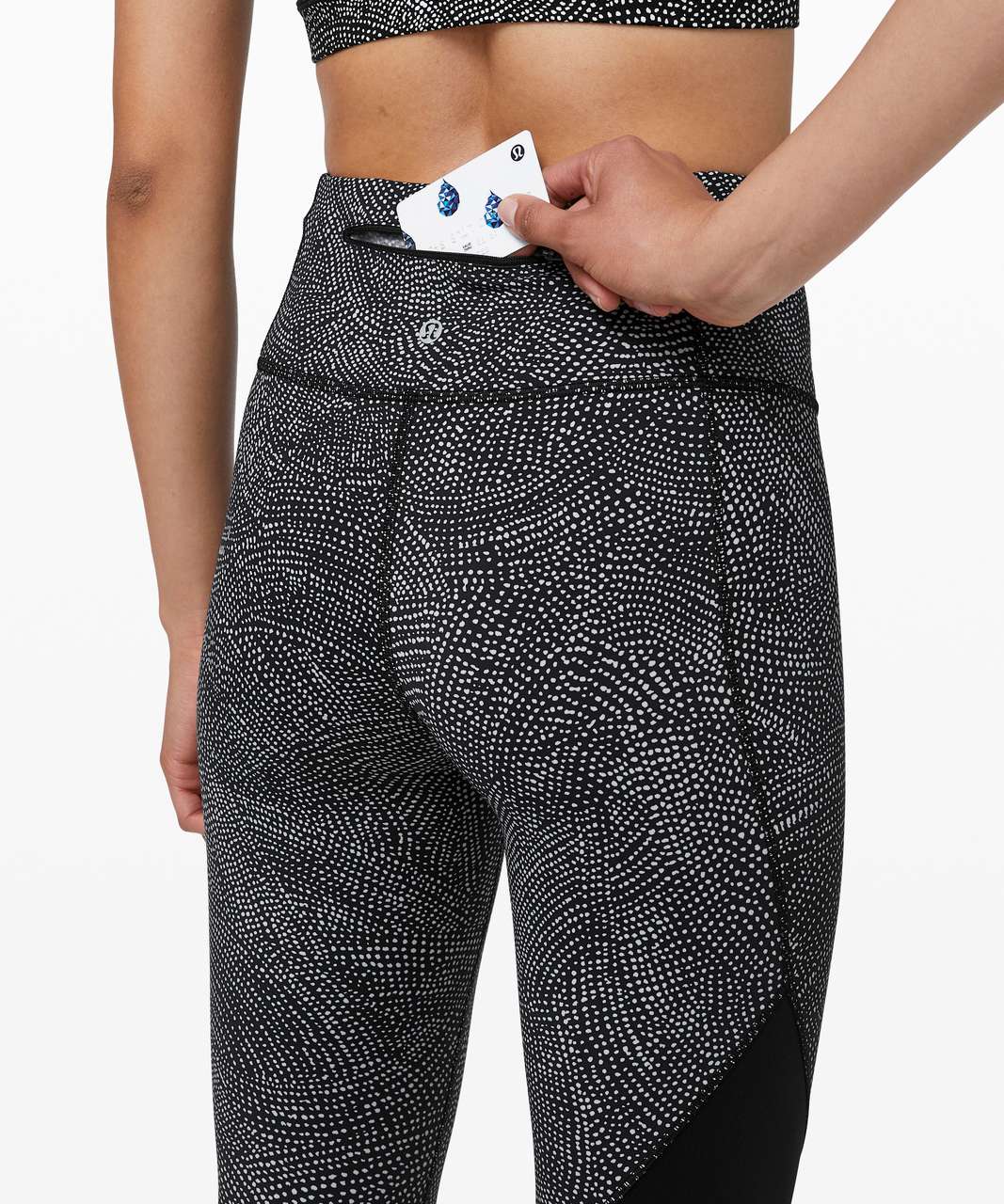 Lululemon Speed Wunder Tight *Asym - Free Spirit Ice Grey Black / Black