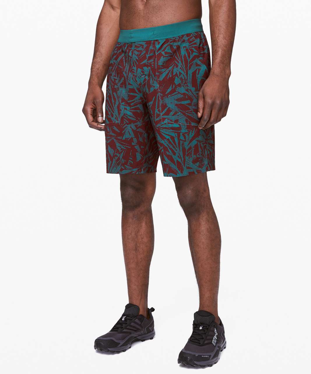 Lululemon T.H.E. Short 9" *Reversible - Hot House Midnight Maroon Multi / Grid Lines Obsidian Bermuda Teal