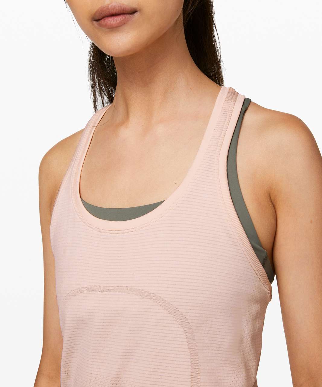 Lululemon Swiftly Speed Racerback - Butter Pink / White / Pink