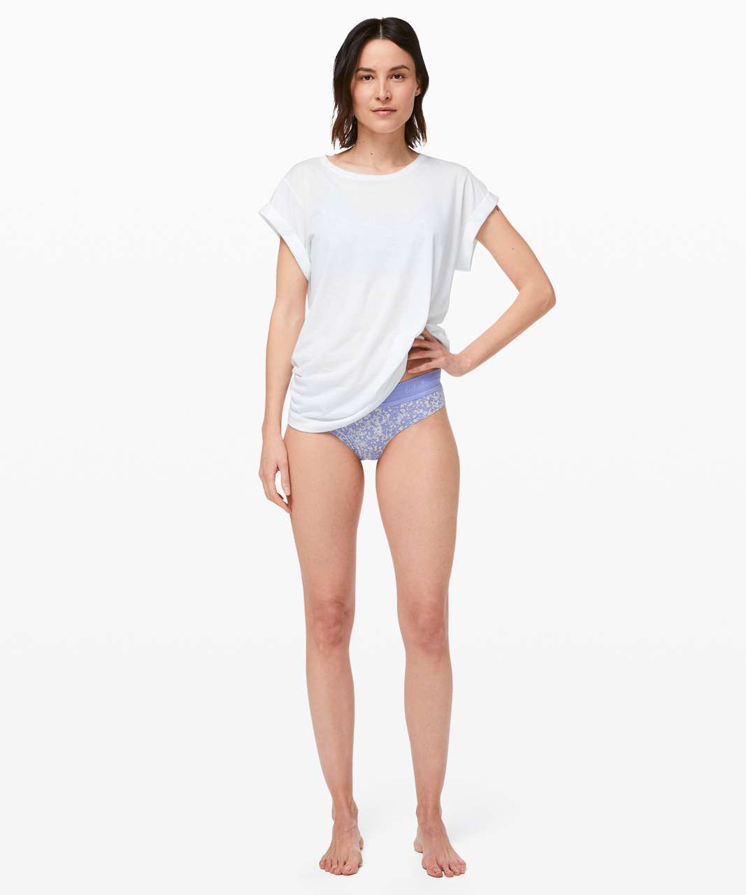 Lululemon Ever Essentials Bikini - Bloom Spray Light Chrome Hydrangea Blue / Hydrangea Blue