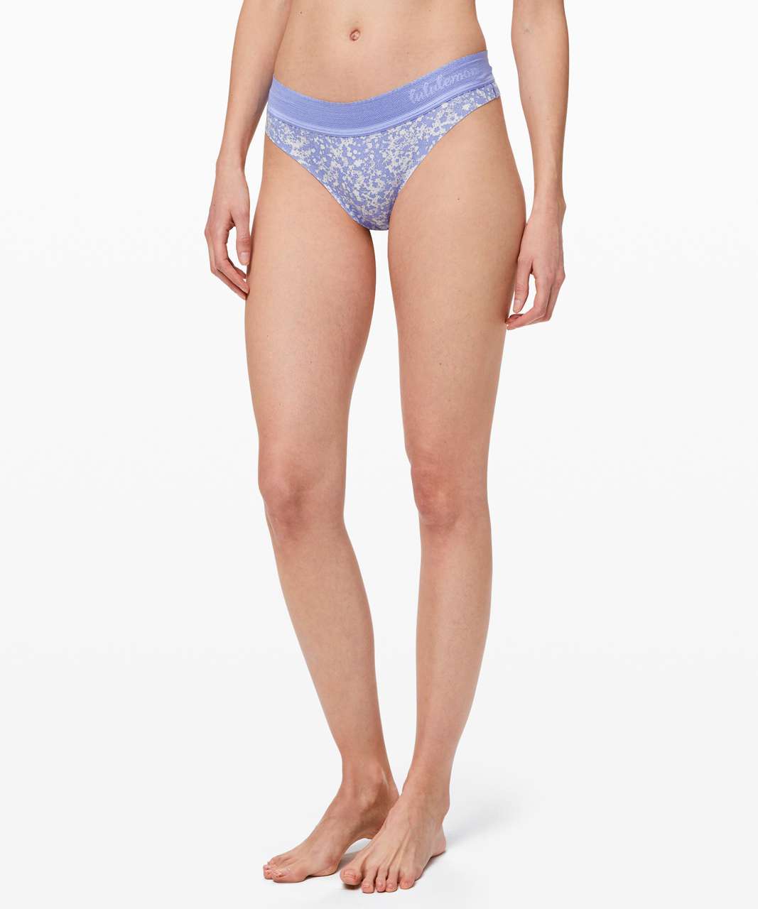 Lululemon Ever Essentials Thong - Bloom Spray Light Chrome Hydrangea Blue / Hydrangea Blue