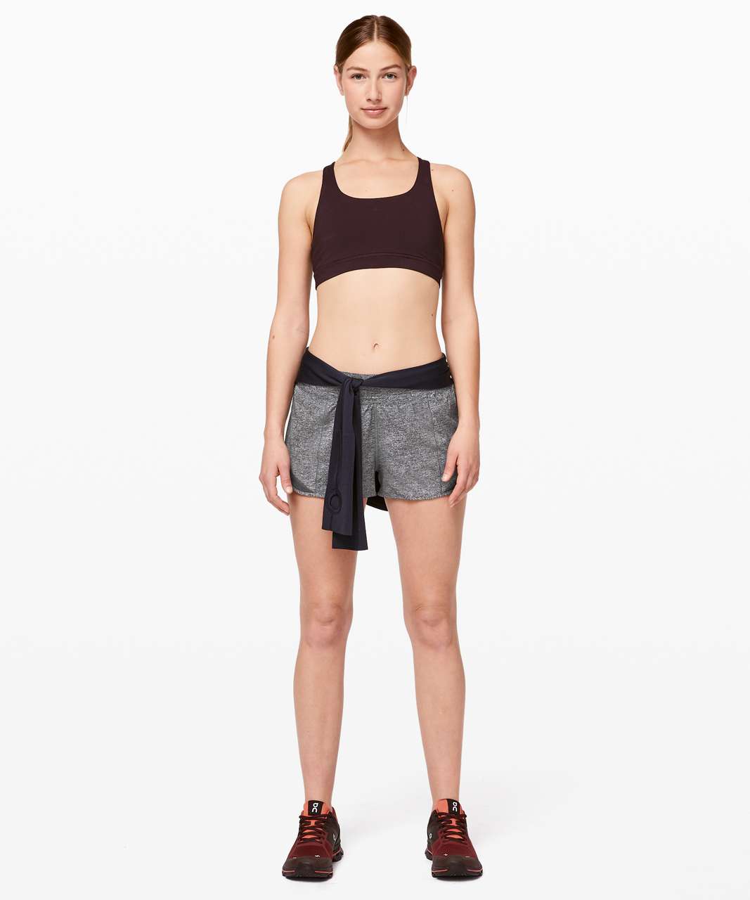 Lululemon Hotty Hot Short *High-Rise 2.5 - Heather Lux Multi Black / Heathered  Black - lulu fanatics