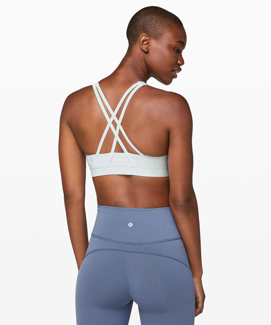 MELANGE HIGH-NECK SPORTS BRA, OIL BLUE MELANGE