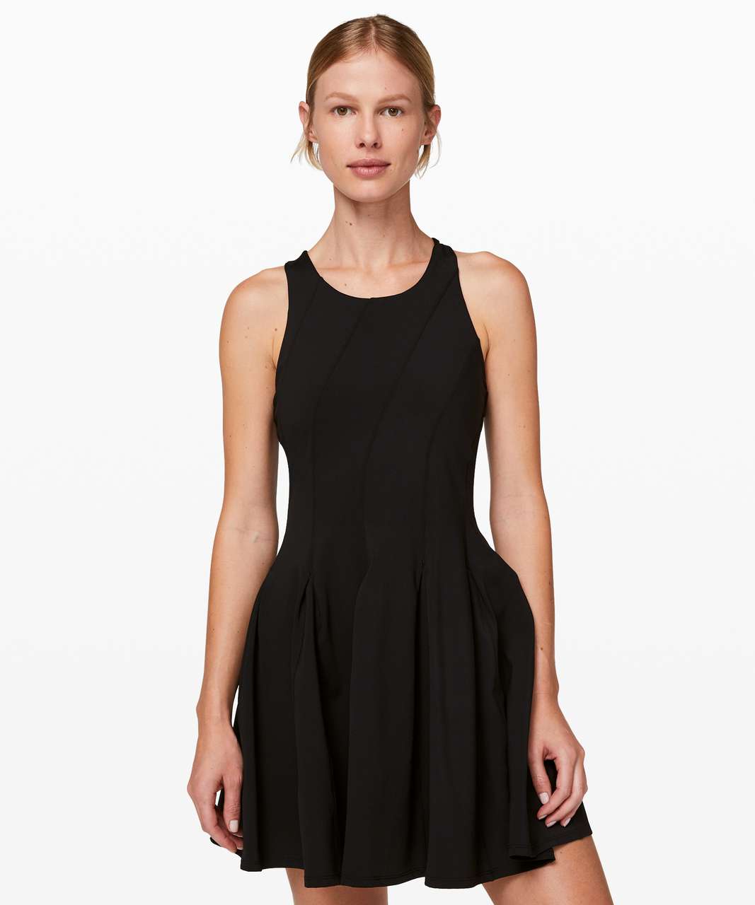 Lululemon Court Crush Tennis Dress - Black - lulu fanatics