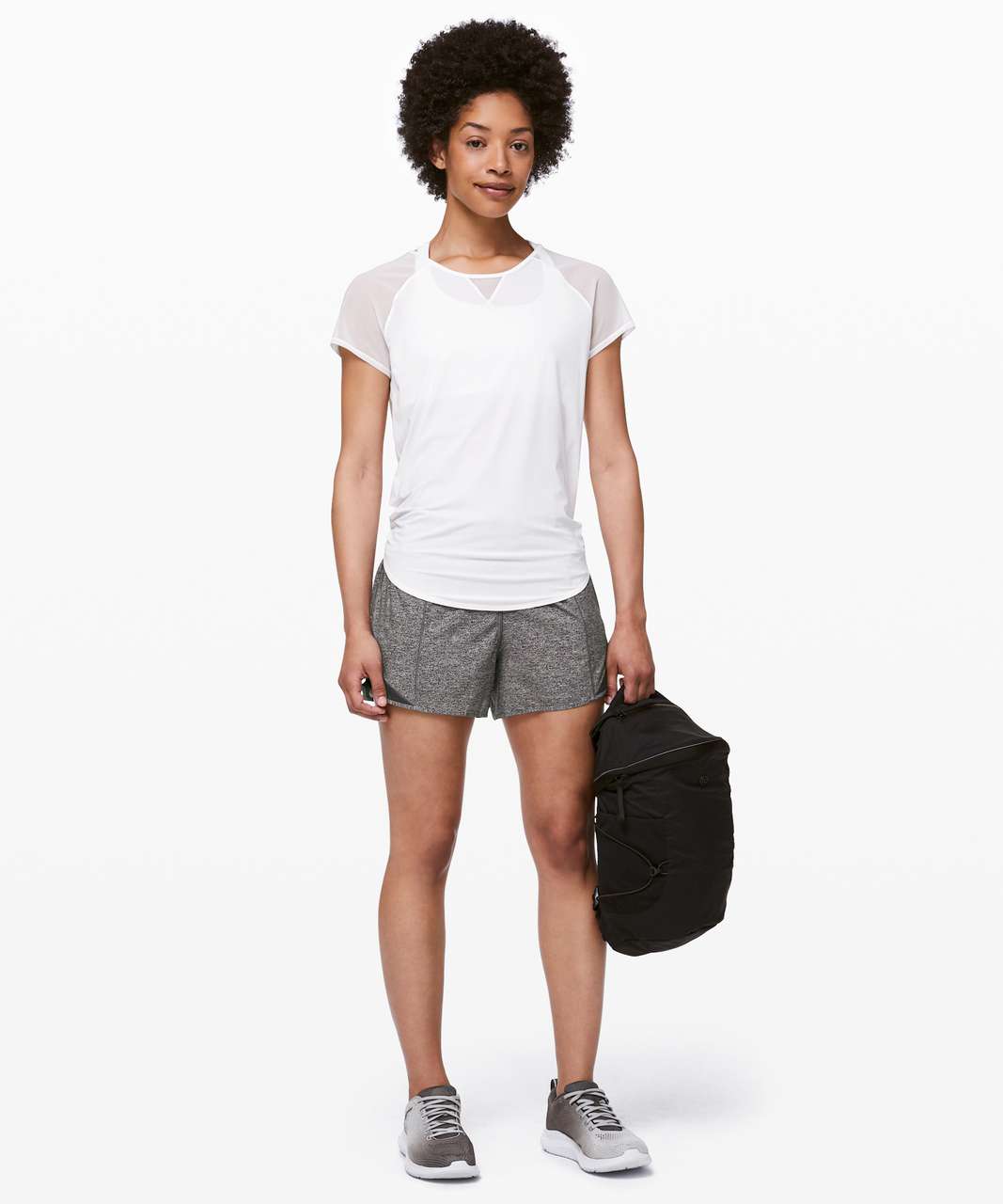 Lululemon Hotty Hot Short *High-Rise Long 4 - Heather Lux Multi Black /  Heathered Black - lulu fanatics