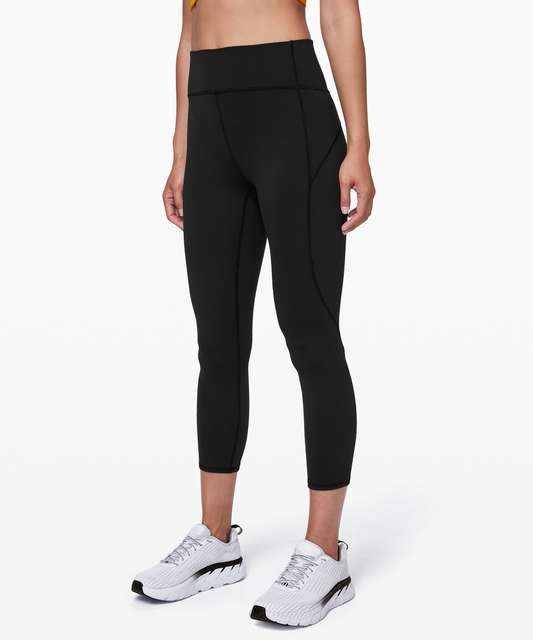 LULULEMON In Movement Crop *Everlux 19” Leggings Women's Black Gym Yoga  Szie: 8