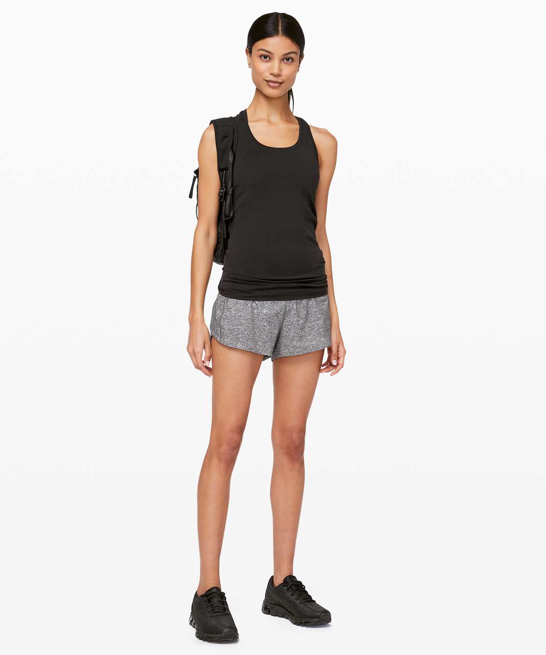 Lululemon Speed Up High-Rise Short 4 *Long - Heather Lux Multi Black /  Black - lulu fanatics