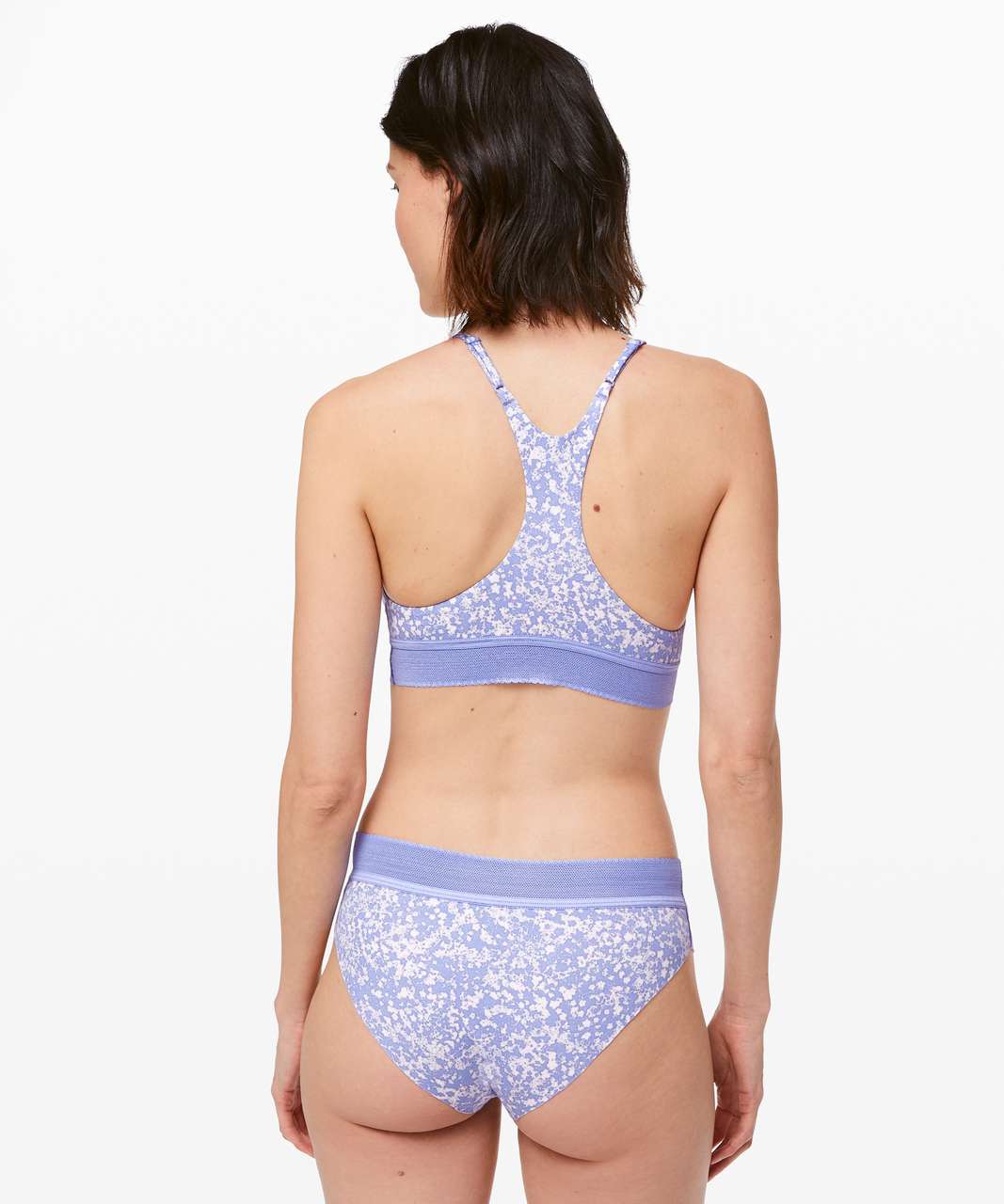 Lululemon Ever Essentials Bralette - Bloom Spray Light Chrome Hydrangea Blue / Hydrangea Blue