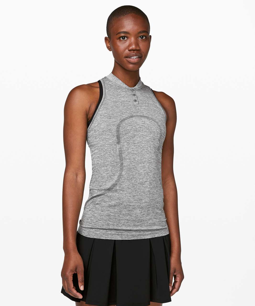 Lululemon Swiftly Speed Sleeveless Henley - Slate / White