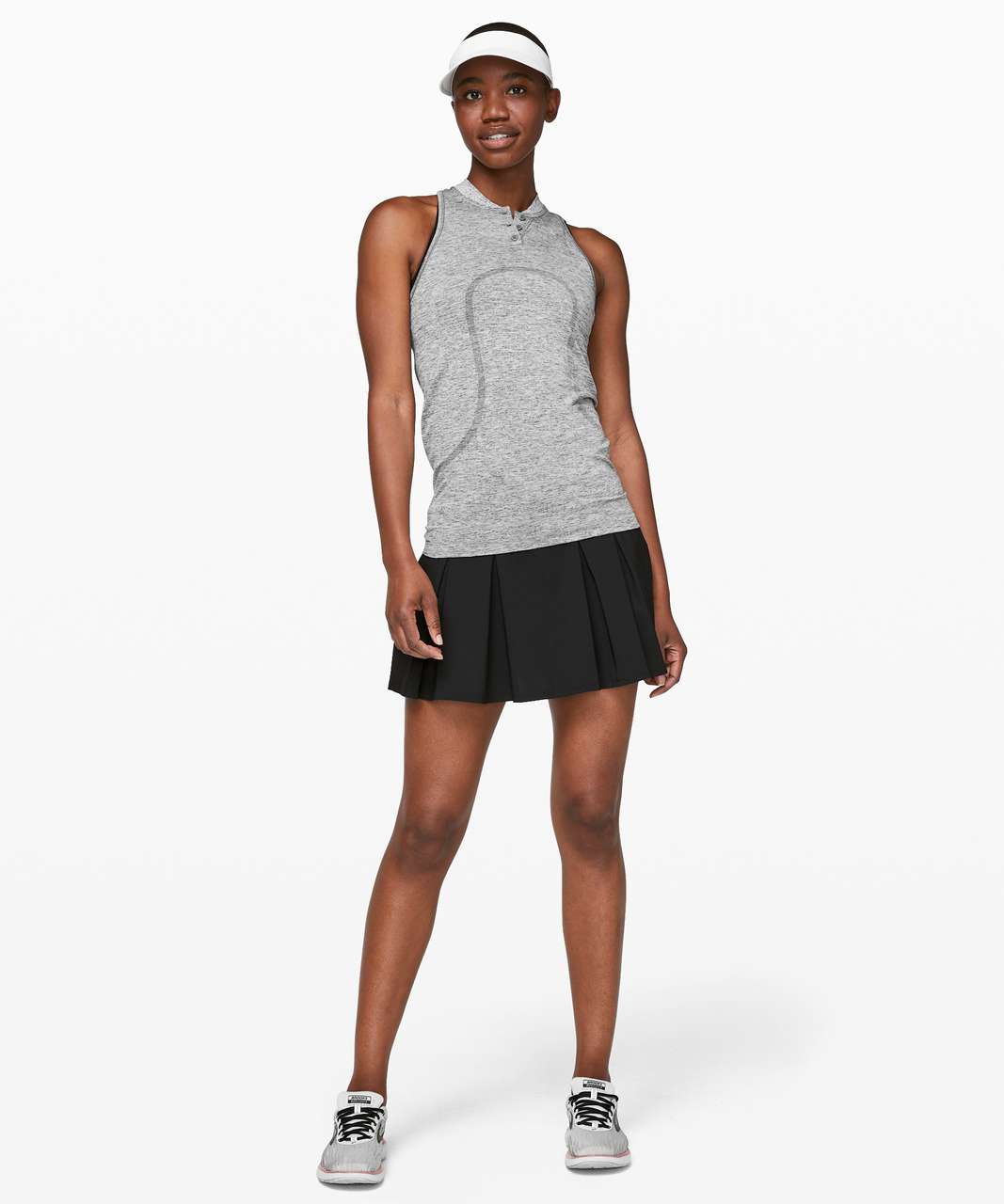 Lululemon Swiftly Speed Sleeveless Henley - Slate / White