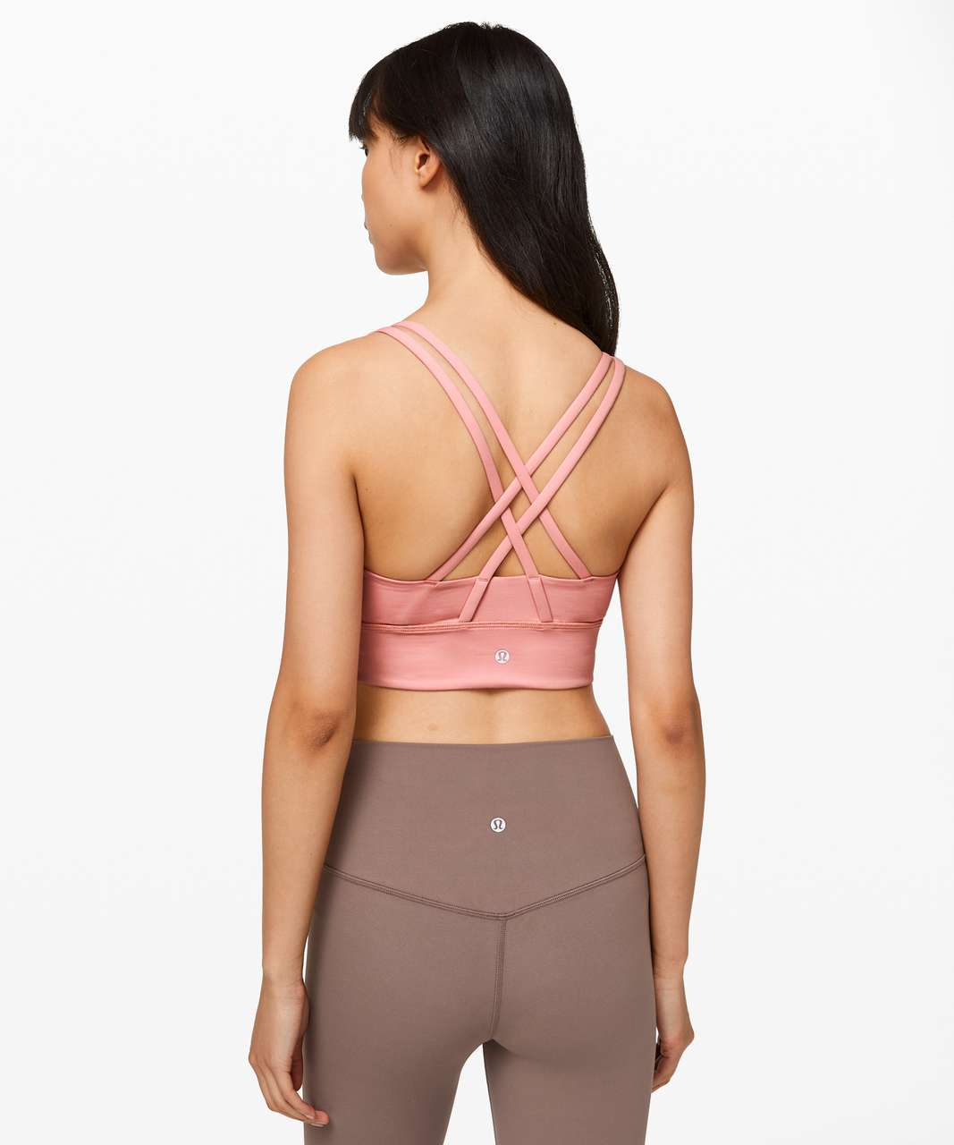 Lululemon Energy Bra *long Line In Peach Pink