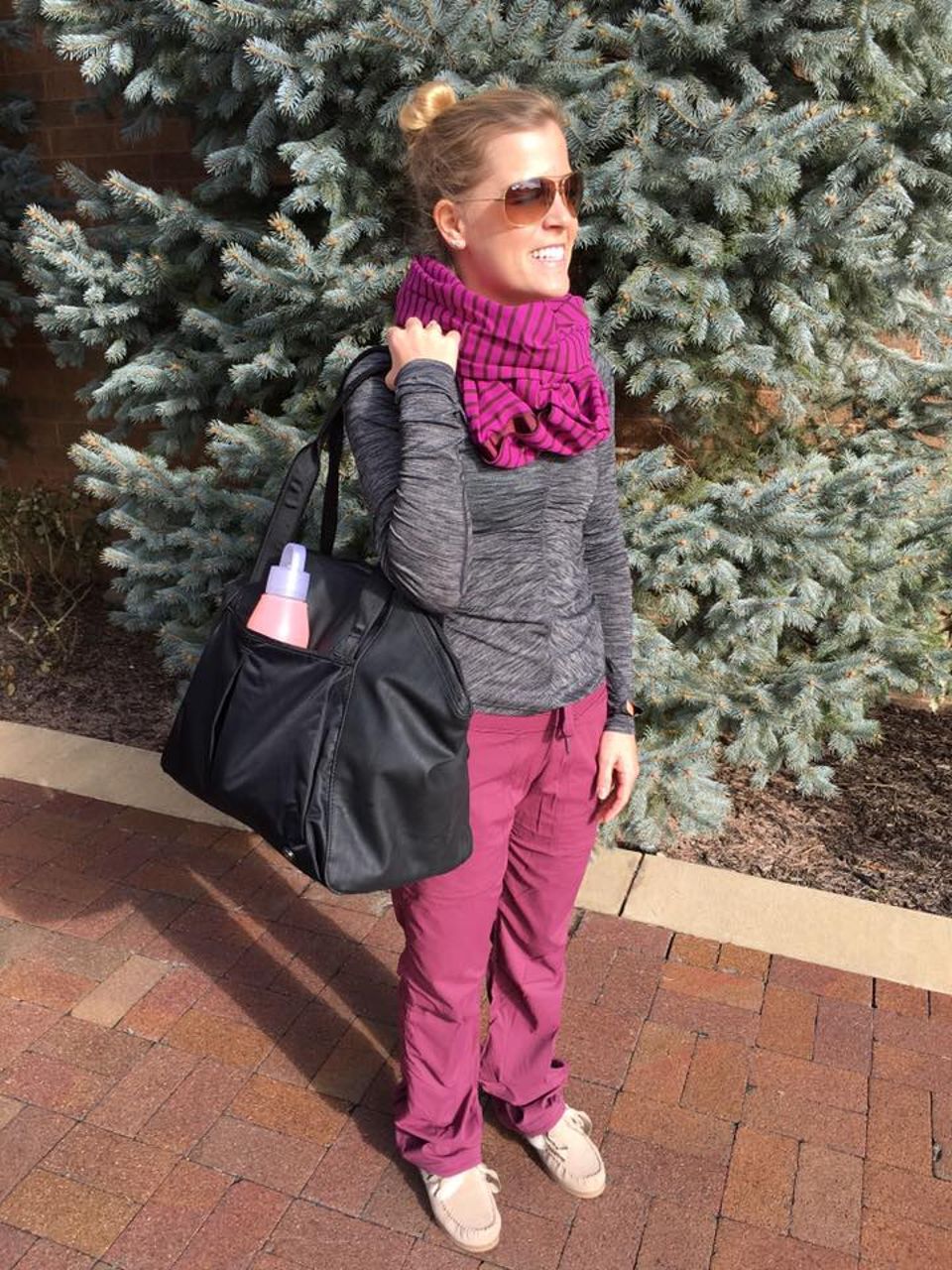 Lululemon Vinyasa Scarf - Deenie Stripe Regal Plum Bordeaux Drama