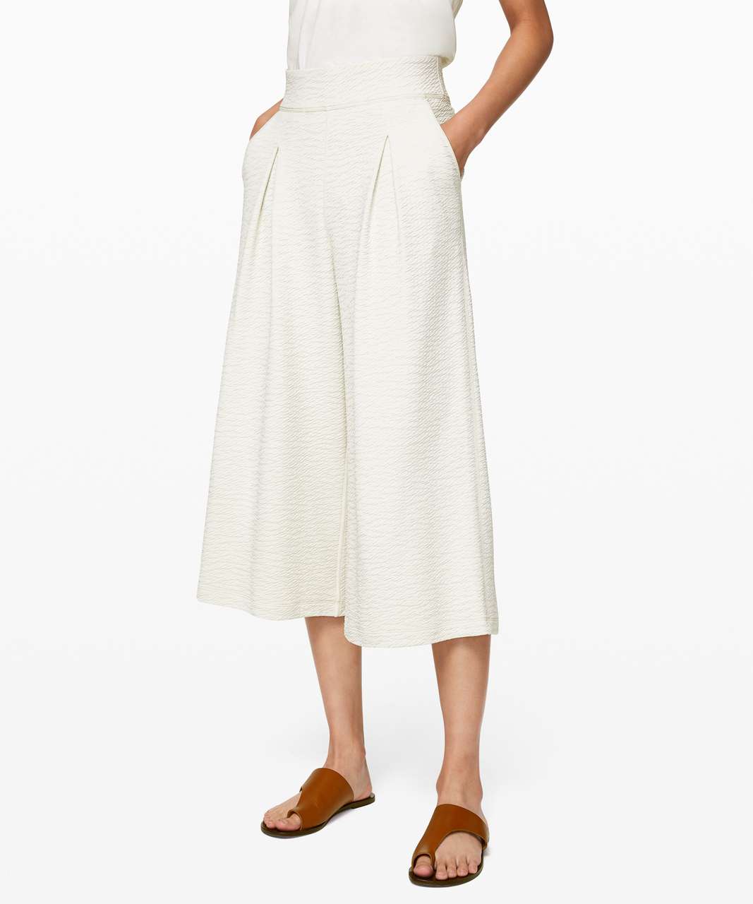 Lululemon Can You Feel The Pleat Crop - Light Ivory (First Release ...